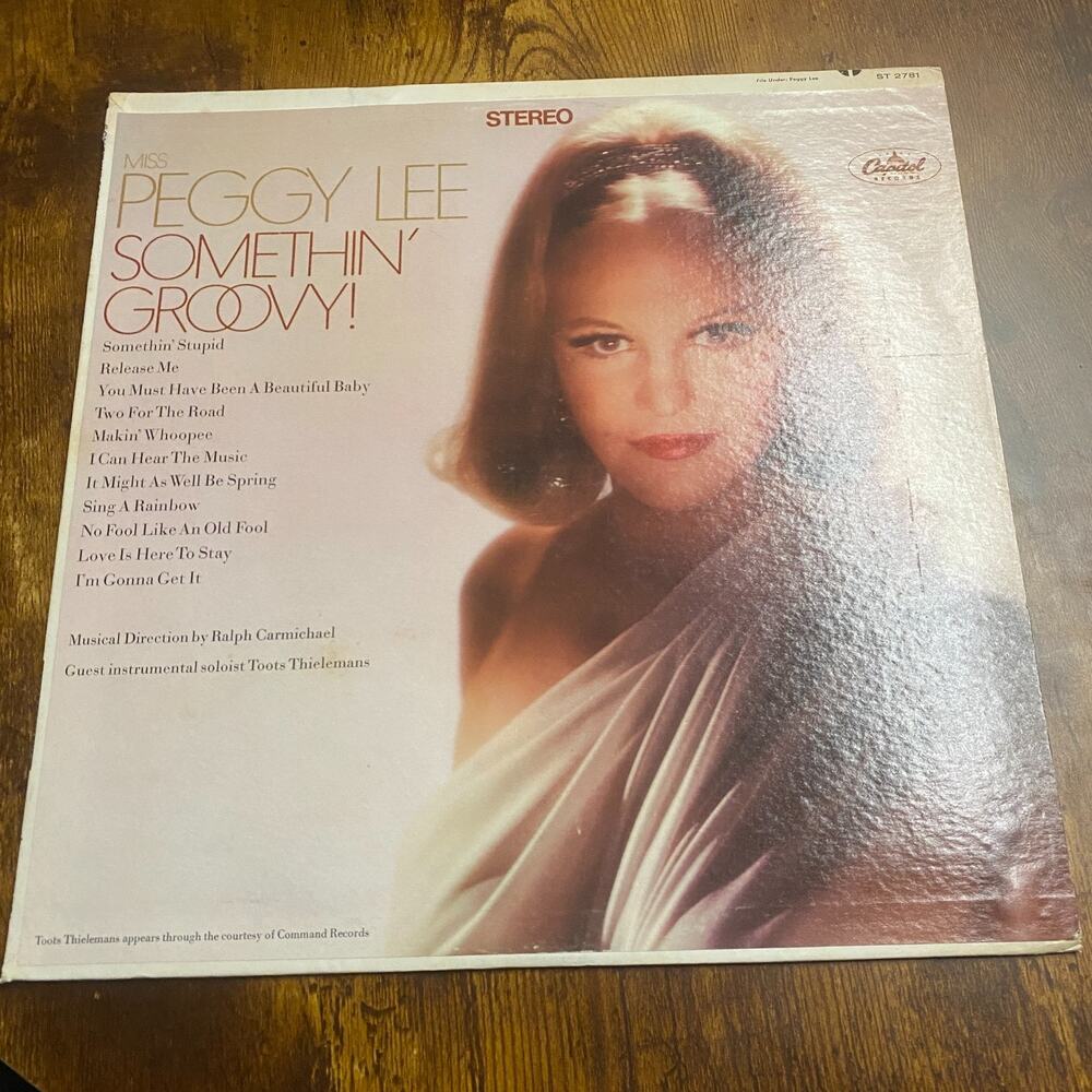 Peggy Lee Somethin' Groovy LP Shrink Orig Stereo Vinyl Somethin' Stupid